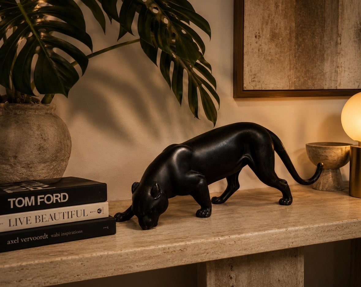 Panthère noire décorative – Sculpture contemporaine