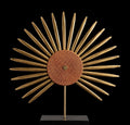 Sculpture Soleil Dorée sur Socle Style Années 70 – 70s Sunburst Sculpture