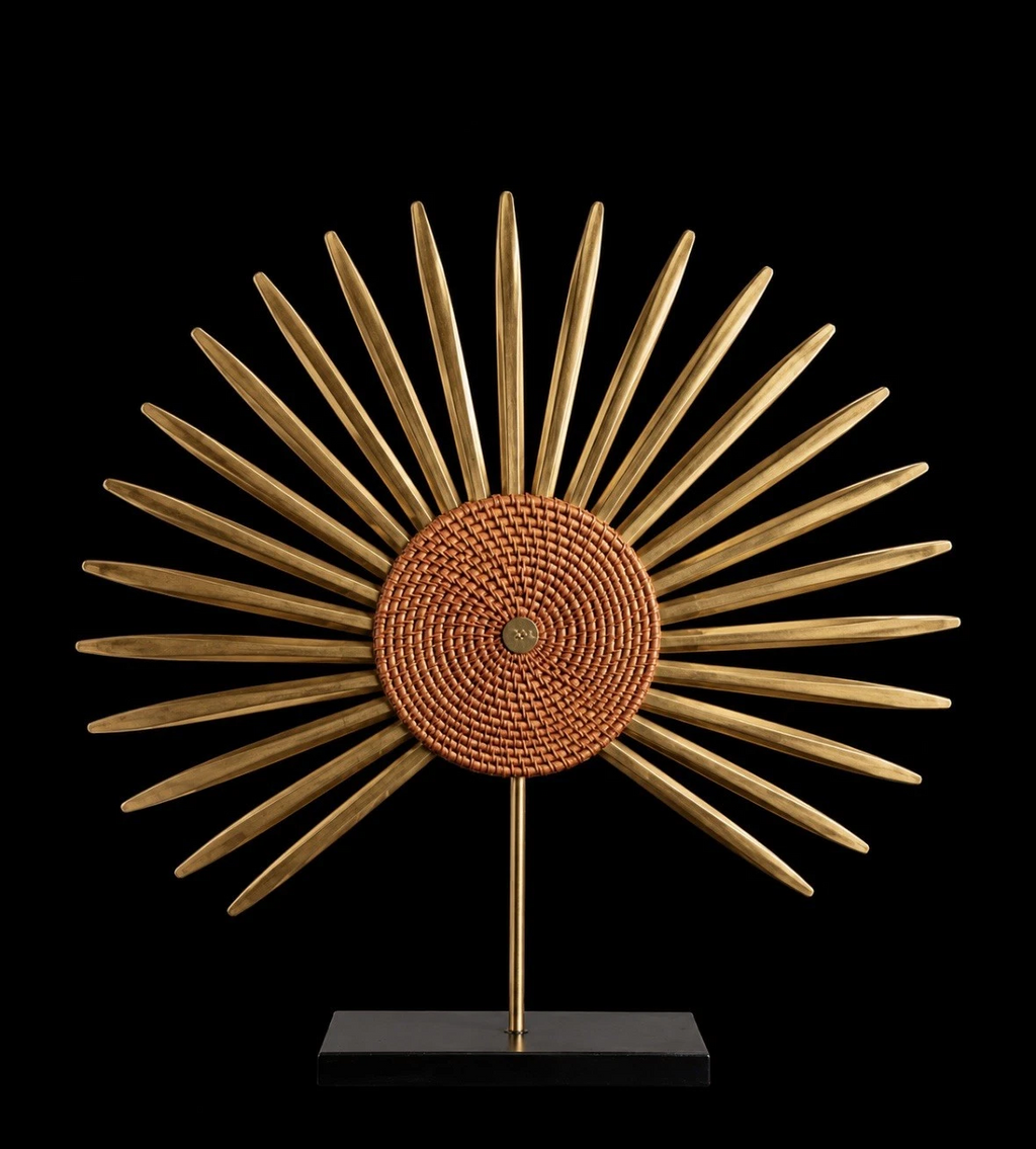 Léopard décoratif doré patiné — Socle effet pierre noir, style Art Déco, L. 24 cm