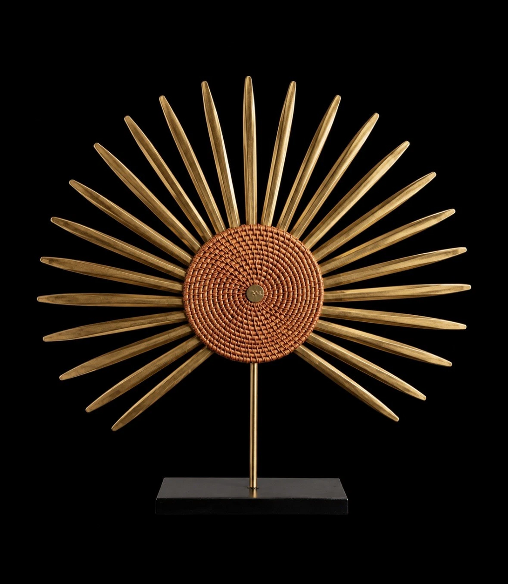 Léopard décoratif doré patiné — Socle effet pierre noir, style Art Déco, L. 24 cm
