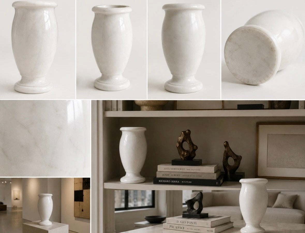 Vase Monte Altissimo en marbre statuaire / Monte Altissimo Marble Vase