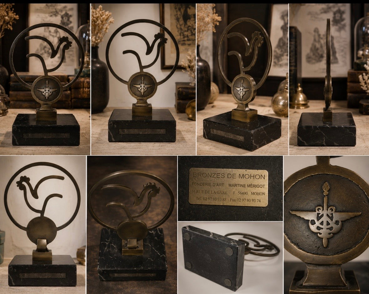 Coq Gaulois — Bronze sur Socle en Marbre, Bronzes de Mohon
