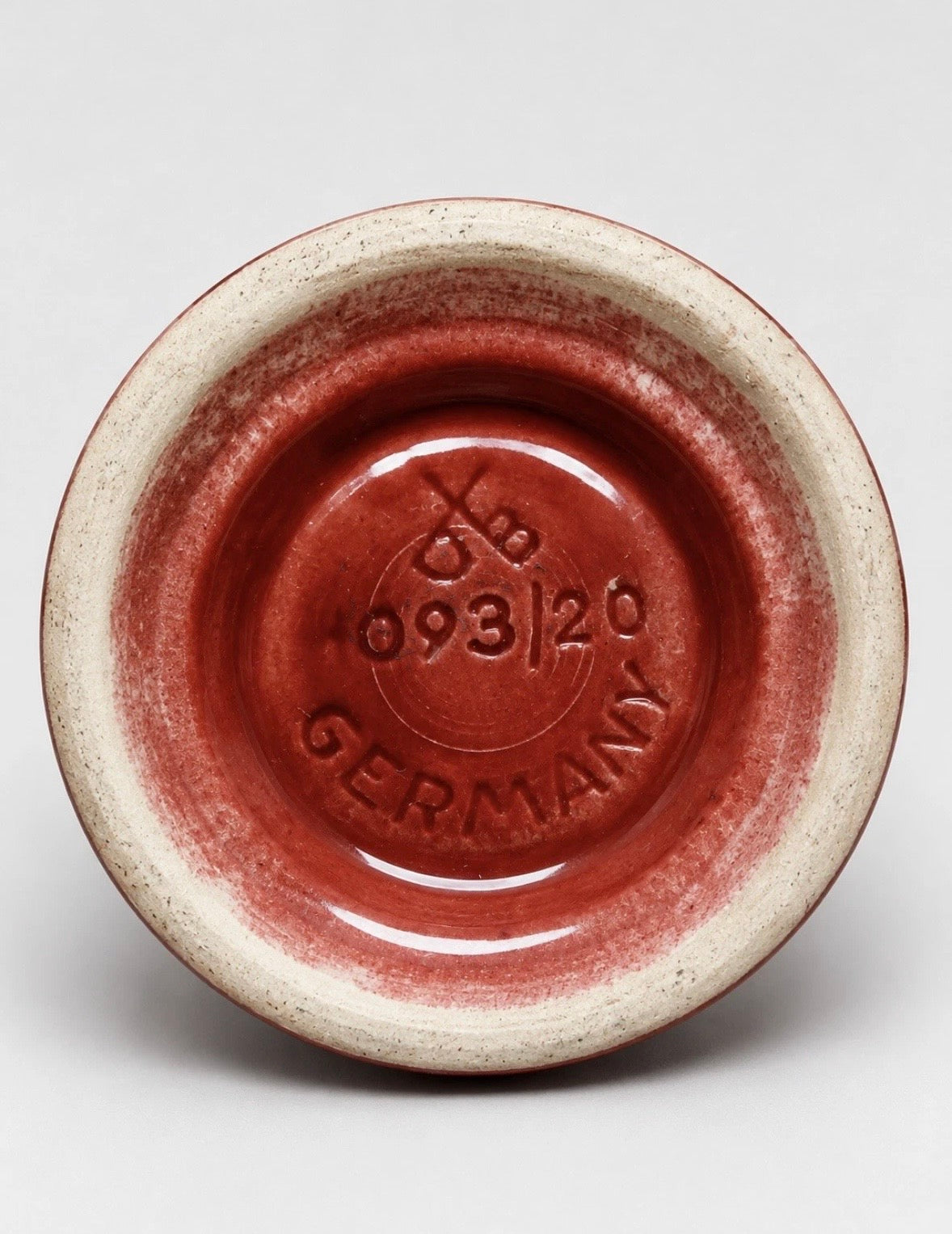 Vintage German Ceramic Vase 693/20 Fat Lava Art Déco Rouge — Vase Céramique Allemand