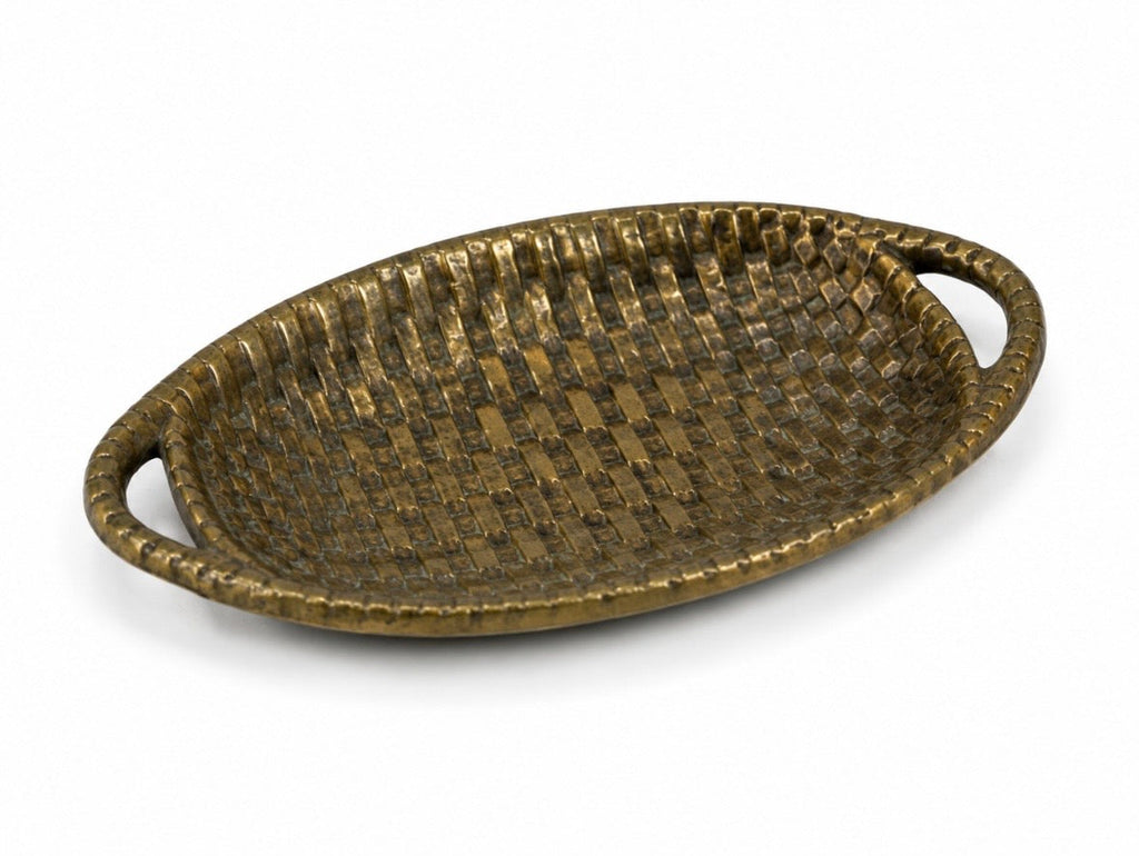 Vide-poche ovale en bronze martelé – Vintage années 50-70